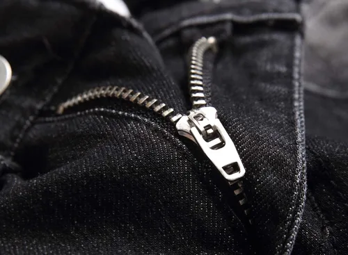 Miniatura 3 de Pantalones de mezclilla de motociclista para niño, ajustados, rasgados, desgastados, elásticos, elegantes y modernos