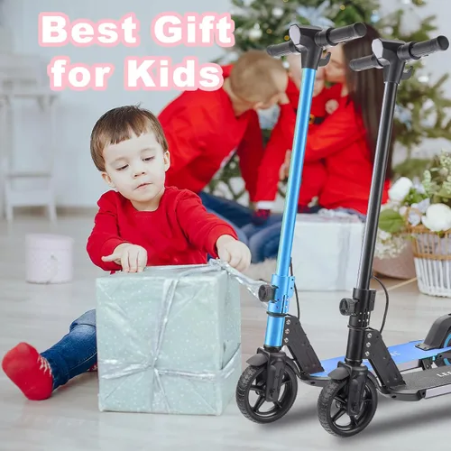 Miniatura 7 de Patinete eléctrico para niños de 6 a 14 años, motor de 150W, 4/7/11 mph, tiempo de conducción de 60 minutos, velocidad ajustable, pantalla LED