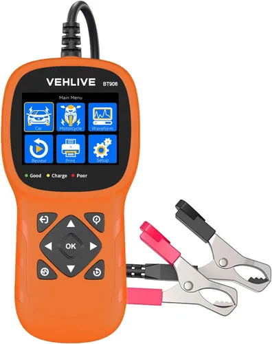 BT906 - Probador de batería de automóvil de 6 V, 12 V, 24 V, con prueba de batería de litio, prueba de circuito automotriz 5-3000CCA, probador de