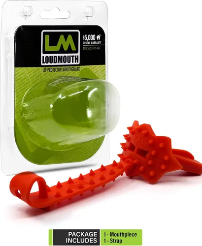Miniatura 4 de Loudmouth - Protector bucal de fútbol, boquilla de fútbol 3D SpikeSurge con correa, se adapta a adultos y jóvenes, accesorios de fútbol