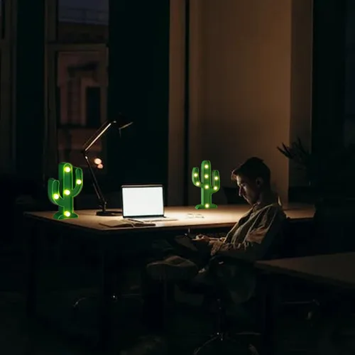 Miniatura 4 de Letrero de neón de cactus para decoración de mesa de pared, decoración de mesa de pared con luces LED de neón para dormitorio, feliz cumpleaños