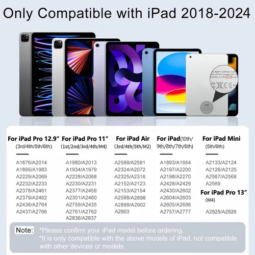 Miniatura 2 de Lápiz óptico para iPad, carga rápida de 13 minutos para Apple iPad Pencil con rechazo de palma, compatible iPad Air 3/4/5/6 2018-2024, iPad Mini