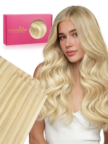 Miniatura 43 de WENNALIFE Extensiones de cabello humano real, 20 pulgadas, 3.53 onzas, color marrón chocolate, trama, cabello Remy atado a mano, extensiones