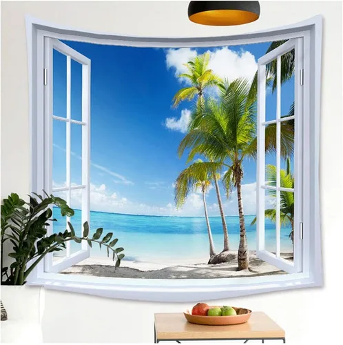 Miniatura 3 de WANLIAN Tapiz de pared de paisajes, tapiz de bosque natural, tapiz de montaña, para decoración de interiores y exteriores, tamaño grande, 59