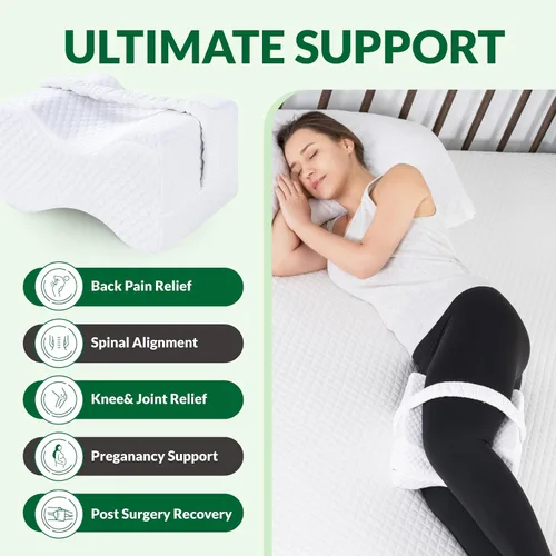 Miniatura 4 de Almohada de rodilla para personas que duermen de lado, almohada entre las piernas para dormir de lado, alivio del dolor de espalda y ciática