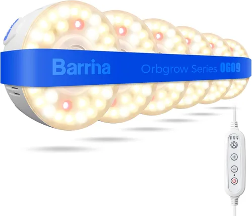 Miniatura 23 de Barrina Orbgrow OG09 Puck - Luz LED de crecimiento, 5000K 9W (equivalente a 135 vatios), luces de plantas para plantas de interior de espectro