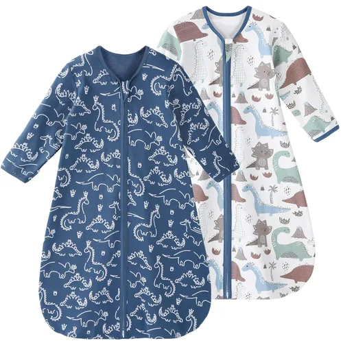 Miniatura 10 de Yoofoss TOG 1.5 - Saco de dormir de forro polar para bebé de 18 a 24 meses con puntos de felpa, manta para bebé con cremallera de 2 vías, saco