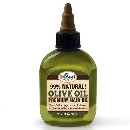 Difeel Aceite natural prémium para el cabello, aceite de oliva, 2.5 onzas