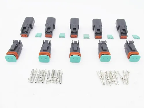 Miniatura 3 de 5 Sets 2Pin DT Conector kit impermeable sellado enchufe eléctrico carcasa Cable Dt Conector 22-16AWG DT04-2P DT06-2S (negro)