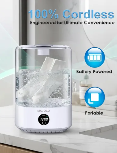 Miniatura 2 de MOJOCO Mini lavadora – Lavadora portátil pequeña de 4 litros con 3 modos de lavado para ropa interior, calcetines y ropa de bebé, mini lavadora