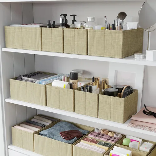 Miniatura 7 de Organizador de Cajones para Ropa Juego de 12 Beige - Organizador de Cómoda Para Guardería, Dormitorio, Armario - Los Organizadores Perfectos de Ropa