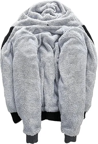 Miniatura 2 de SCODI - Sudaderas con capucha para hombre sudadera de forro polar pesado cremallera completa forro de sherpa grueso