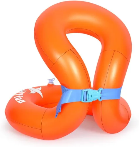 Miniatura 8 de Floaties - Chaleco de natación para niños, flotadores inflables portátiles para piscina, anillo de natación con hebilla de seguridad ajustable, Rosa
