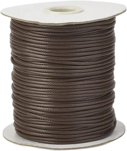 Miniatura 17 de Cheriswelry 90 yardas/rollo de 0.079 pulgadas, cordón encerado negro de poliéster coreano, joyería de cuentas, hilos para manualidades, cuerda