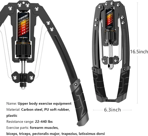 Miniatura 7 de EAST MOUNT - Ejercitador de brazo giratorio ajustable de 10 a 199 kg de potencia hidráulica, expansor de pecho para casa, equipo de entrenamiento