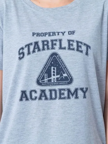 Miniatura 4 de INTIMO Star Trek Star Fleet Academy - Conjunto de pijama de 2 piezas para mujer, Gris