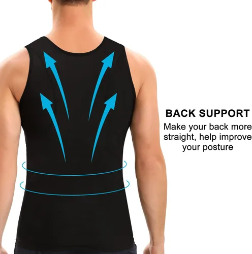 Miniatura 6 de Lgtfy Mens Gynecomastia Compression Shirts, Slimming Body Shaper Tank Top, Tummy Control Undershirts - Change in Seconds