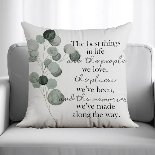 Miniatura 3 de Fundas de almohada con citas familiares de 18 x 18 pulgadas, las mejores cosas de la vida son las personas que amamos, fundas de almohada