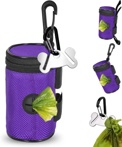 Miniatura 9 de Soporte para bolsa de excremento de perro para fijación de correa, dispensador de bolsas de basura para correa, se adapta a cualquier correa