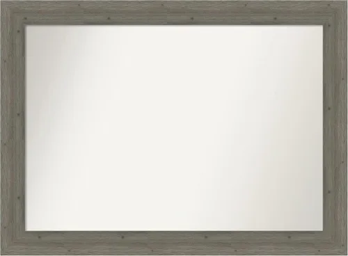 Miniatura 46 de Amanti Art Espejo de baño gris para sobre el fregadero, 27 x 27 pulgadas, espejo de tocador cuadrado gris, marco de madera rústica de campo medio