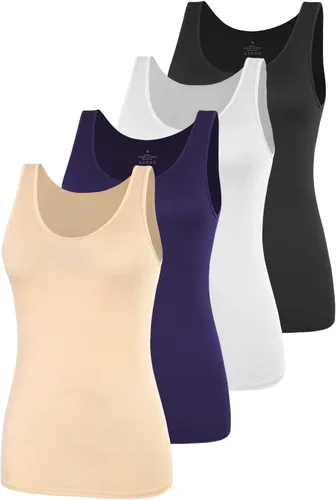 Miniatura 10 de AMVELOP - Camiseta básica sin mangas para mujer, ropa interior, camiseta sin mangas en paquete de 2-4