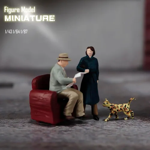 Miniatura 4 de Figura de miniatura a escala 1:43, pintada a mano, figuras de diorama de resina, figura de acción para automóviles, vehículos, paisajes, accesorios