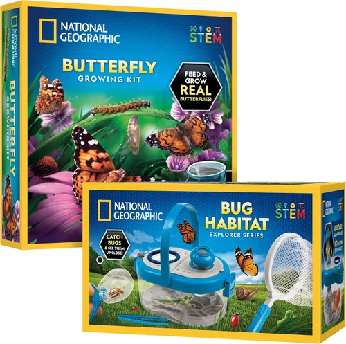 Miniatura 10 de Kit para atrapar insectos National Geographic para niños - Hábitat de insectos para niños con visor magnificado, atrapainsectos, pinzas y guía
