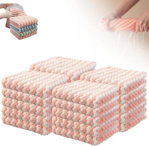 Miniatura 9 de Wegodal Paño de Limpieza de Microfibra Engrosado, Toallas Reutilizables y Lavables Mejoradas para Secar y Lavar Platos, Toallas de Cocina