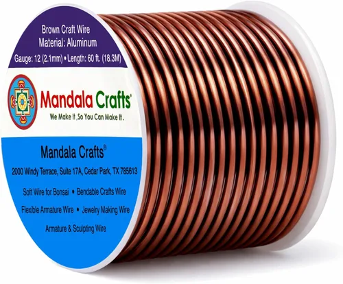 Miniatura 119 de Mandala Crafts - Alambre de aluminio anodizado de 8 calibre para hacer joyas - 9.75 m de alambre flexible negro colorido - Flexible para bonsái