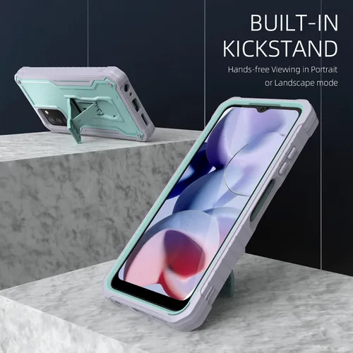 Miniatura 5 de Funda para Samsung Galaxy A03s 5G, protección de grado militar a prueba de golpes con protector de pantalla HD de vidrio templado y soporte