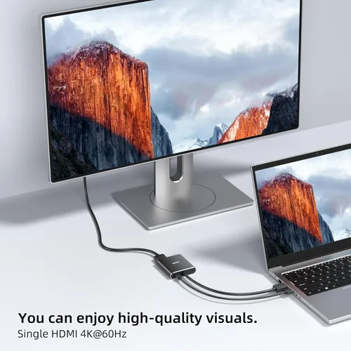 Miniatura 2 de Adaptador DisplayPort a HDMI dual de 4K a 60Hz - Puerto de pantalla a 2 divisor HDMI, divisor de monitor dual MST para computadora, laptop, tarjeta