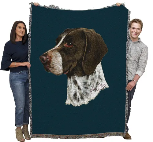 Miniatura 19 de Pure Country Weavers Robert May - Manta de punto alemán de pelo corto, color negro, azul BG, manta de tapiz de algodón, fabricada en los Estados