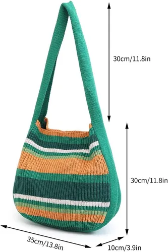 Miniatura 66 de ENBEI Bolsos de hombro para mujer Bolsos de ganchillo Bolso de punto grande Bolso de mano estético para la escuela lindo Bolsas de mano Bolsa