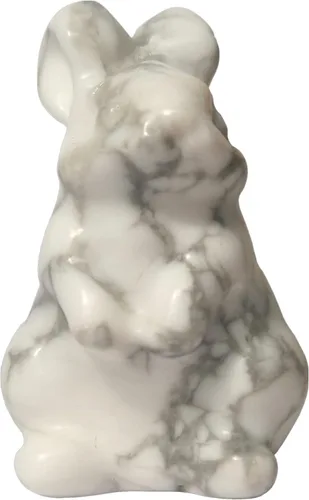 Miniatura 14 de Estatua de conejo tallada a mano de jade amarillo natural, cristales de 1.5 pulgadas y piedras curativas