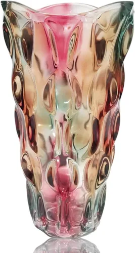 Miniatura 7 de Florero de Vidrio Pesado para Flores Engrosado 3.5 libras 9.5 pulgadas Jarrón Brillante Estilo Bohemio, para Centros de Mesa, Bodas, Decoración