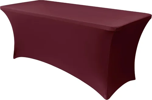 Miniatura 20 de Obstal Funda de mesa de elastano elástica de 4 pies para mesas plegables estándar, paquete de 2 manteles rectangulares universales ajustables