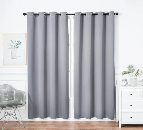 Miniatura 23 de PI Cortinas opacas para dormitorio, tratamiento de ventana con aislamiento térmico de anillo superior, cortinas oscurecedoras de habitación