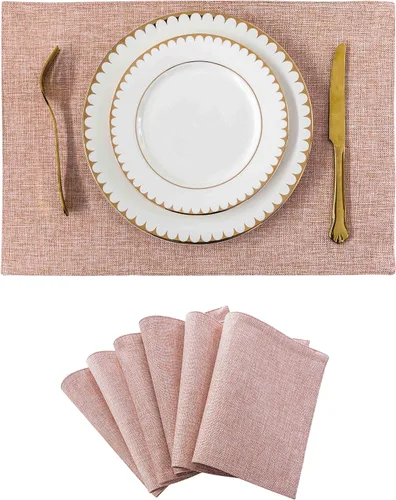Miniatura 39 de Juego de 6 manteles individuales resistentes al calor para mesa de comedor y cocina de Home Brilliant, manteles individuales para mesa de comedor