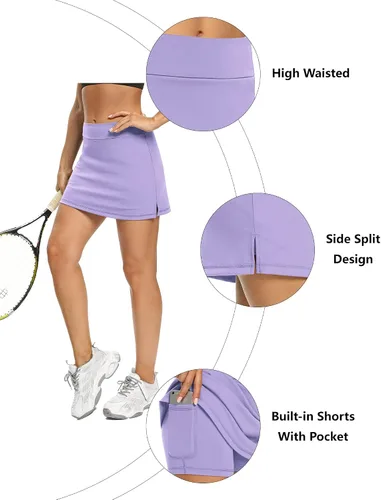 Miniatura 3 de LouKeith - Faldas pantalón para mujer, deportivas, para tenis o golf, de verano, cortas, con bolsillos, para correr y entrenar, falda con pantalón