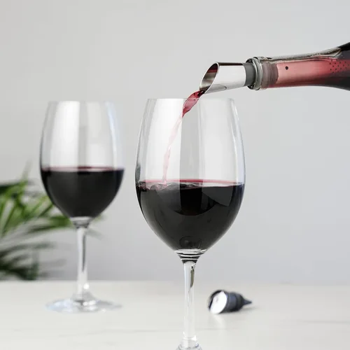 Miniatura 4 de Host Filtro de vino con tapón, purificador de vino de acero inoxidable para eliminar histaminas, sulfitos y suavizar taninos, incluye tapón
