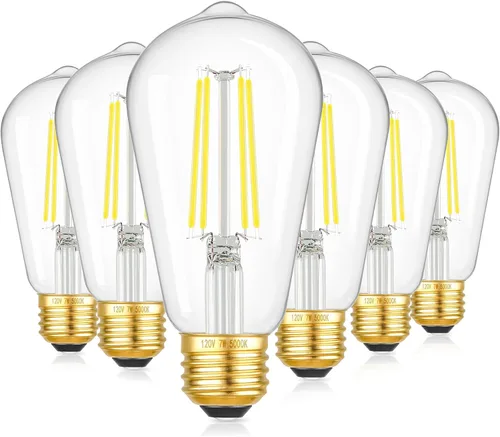 Miniatura 11 de Kondras - Bombillas LED regulables con diseño vintage, 4 W equivalentes a 40 W, bombillas de filamento LED ST58 con diseño antiguo, bombillas LED