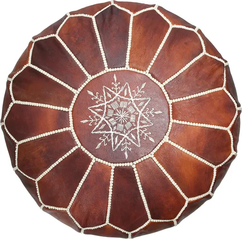 MARRAKESH STYLE Increíble y hermoso, pufs originales de cuero marroquí, puf de cuero natural, regalos para el hogar, regalos de boda, sin relleno