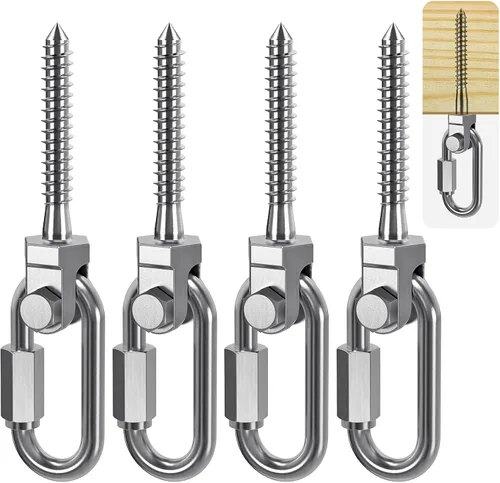 Miniatura 14 de SELEWARE Juego de 2 ganchos de columpio resistentes con capacidad de 1800 libras, pernos de columpio M10 x 9.3 pulgadas, ganchos de columpio