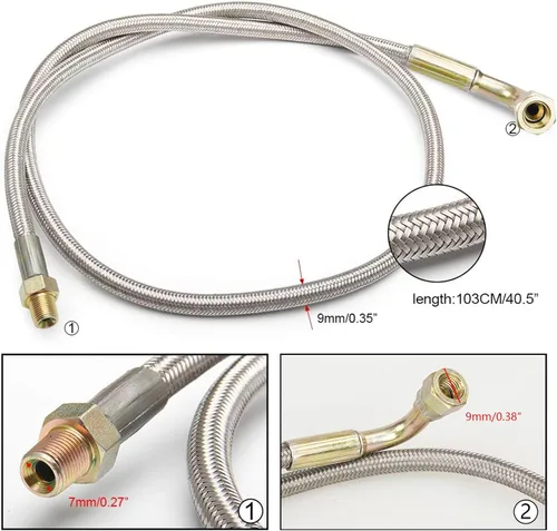 Miniatura 4 de Turbo cargador aceite drenaje retorno línea de alimentación de aceite kit completo apto para T3 T4 GT35 T70 T66