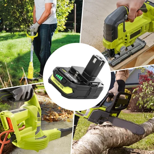 Miniatura 7 de Paquete de 2 baterías y cargador de 3600 mAh compatibles con batería de iones de litio Ryobi de 18 V 3.6 Ah y cargador P117 de repuesto