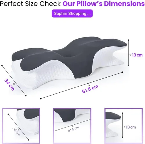 Miniatura 2 de Ergo - Almohada cervical para el cuello, almohada de espuma viscoelástica con doble altura, funda lavable transpirable, soporte de cuello y hombros