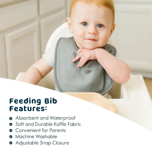 Miniatura 4 de Tiny Twinkle Baby Feeding Bibs - Waterproof and Absorbent Infant Drool and Feeding Baby Bibs Boy Macaron 8