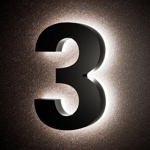 Miniatura 16 de Números de casa retroiluminados de 5 pulgadas para exteriores, acero inoxidable, número de dirección de casa iluminado con LED, letreros
