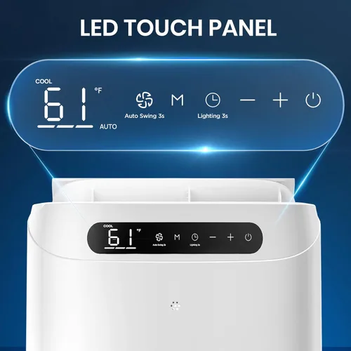 Miniatura 8 de Aire acondicionado portátil de 14000 BTU para refrigeración de habitaciones de hasta 700 pies cuadrados, unidad de CA portátil silenciosa 3 en 1