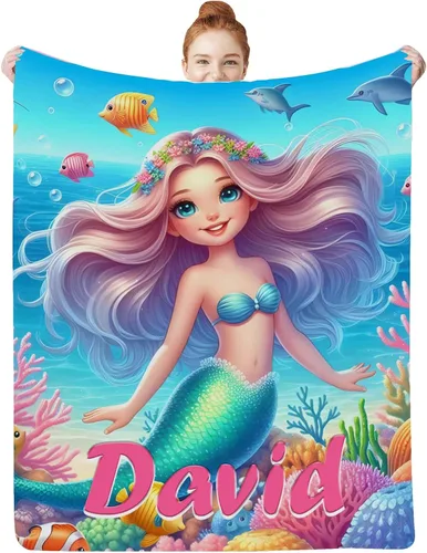Miniatura 29 de Artsadd Mantas personalizadas con nombre para bebés niños y niñas, mantas de bebé personalizadas con nombre, manta personalizada para niños